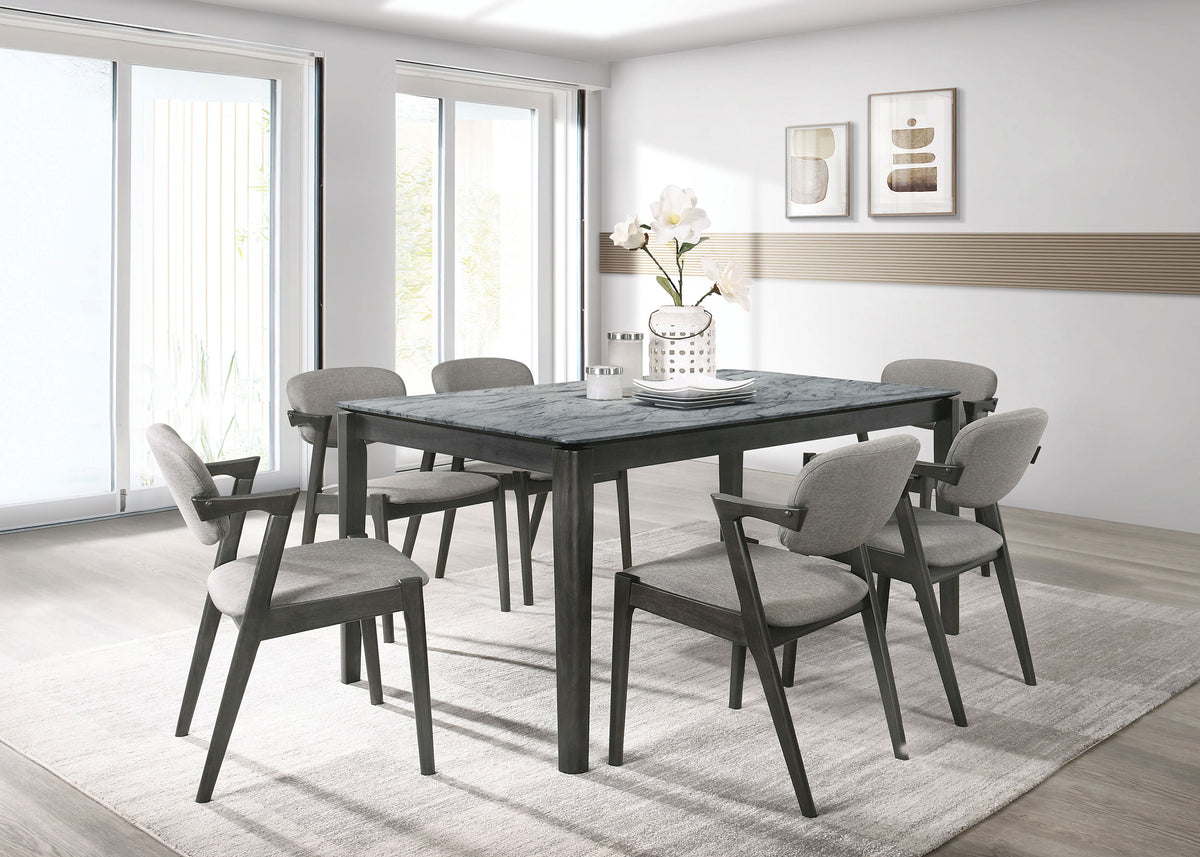 Stevie Padded Wood Dining Arm Chairs (Set of 2) Black