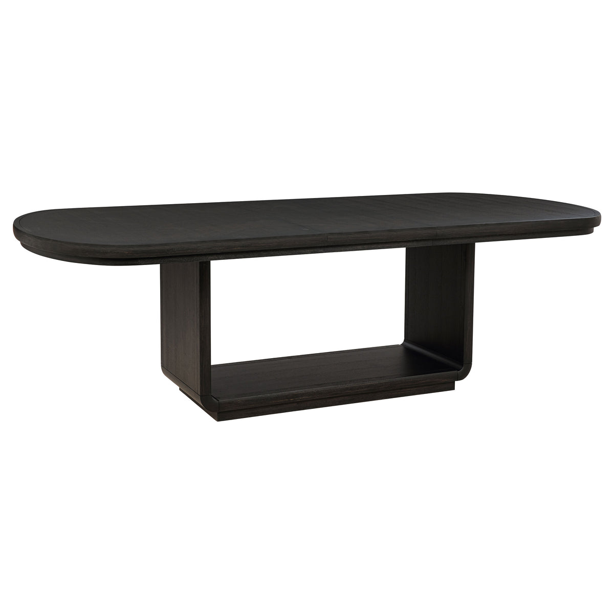Leandro Rectangular Extension Dining Table with Leaf Burnished Black