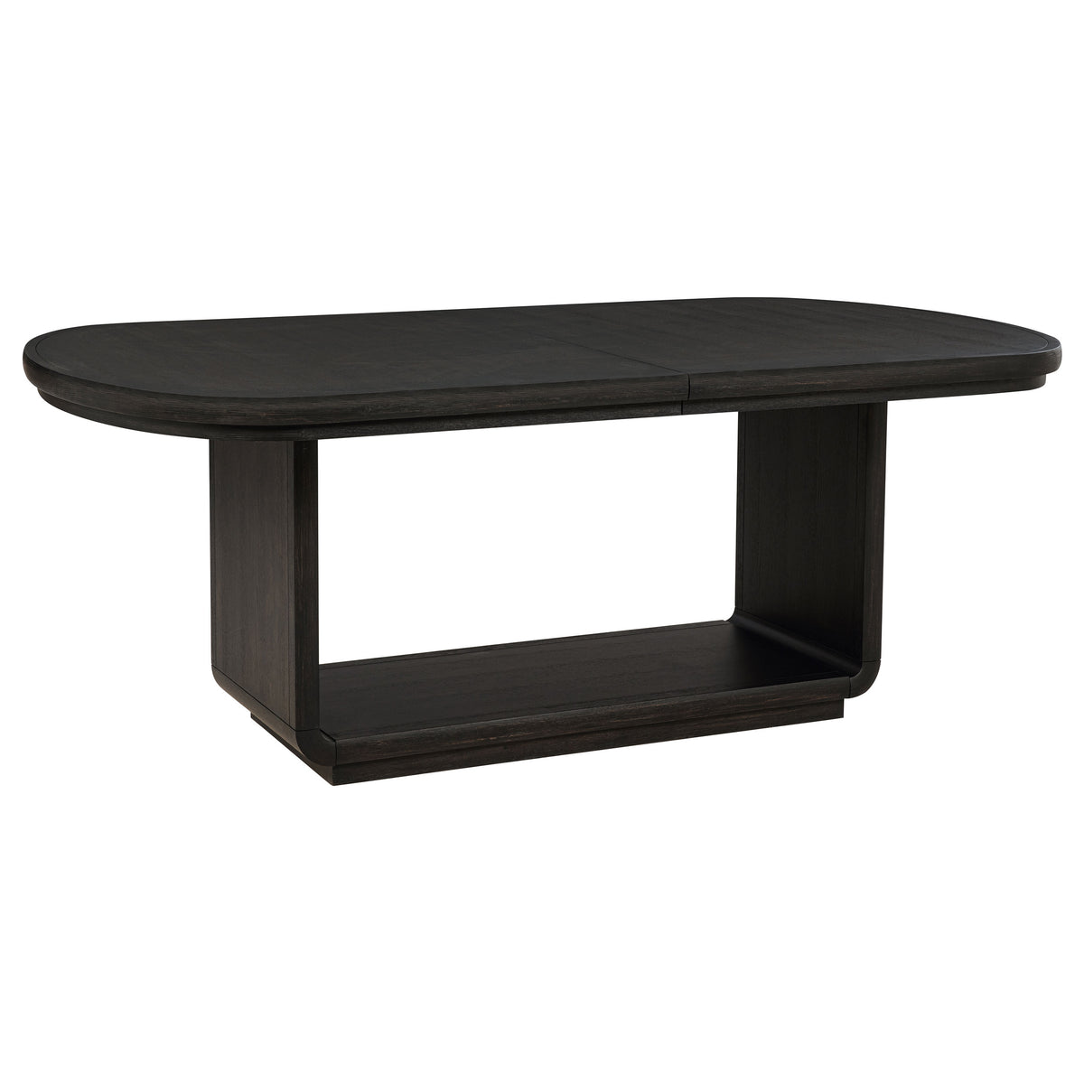 Leandro Rectangular Extension Dining Table with Leaf Burnished Black