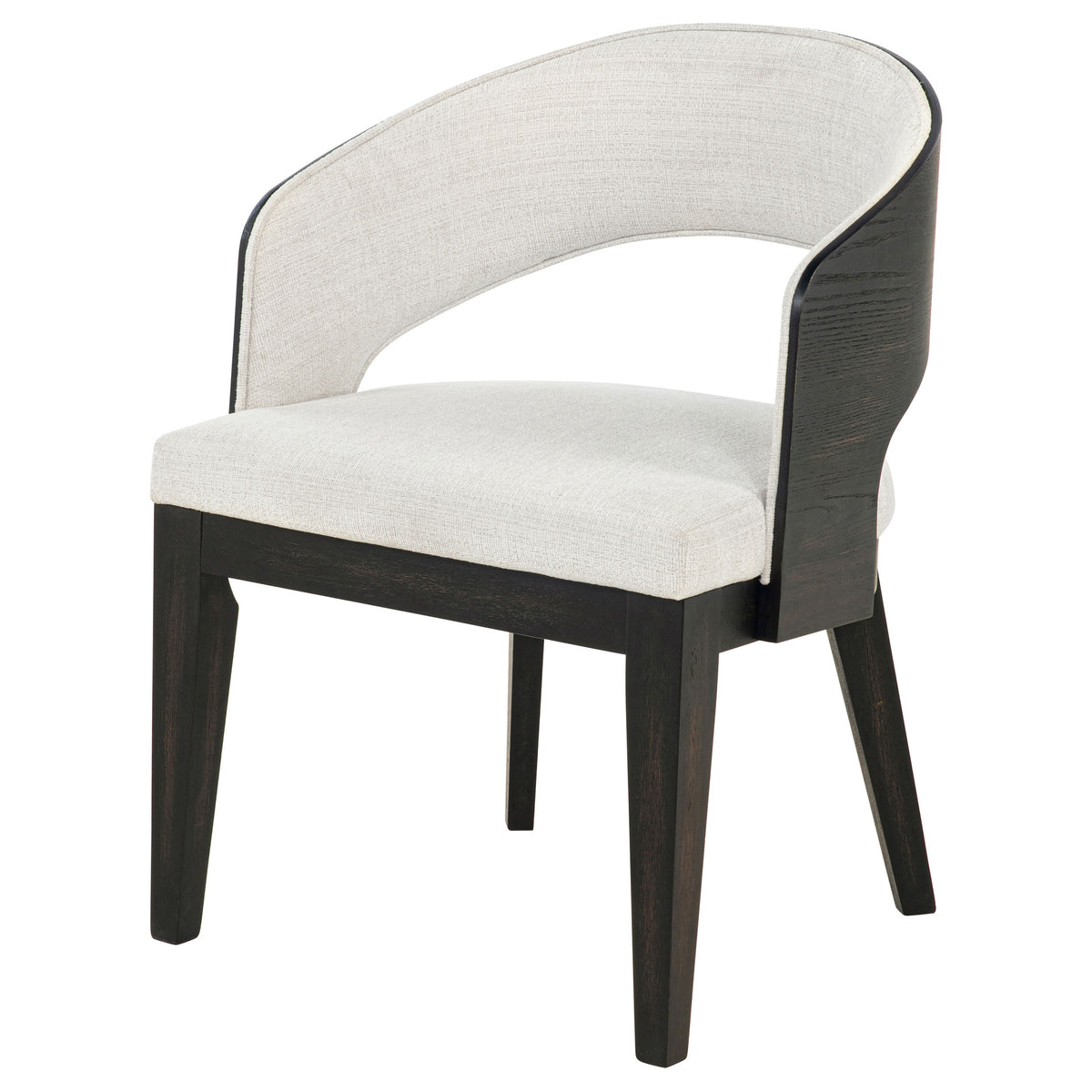 Leandro Barrel-Back Dining Arm Chairs (Set of 2) Cream and Burnished Black