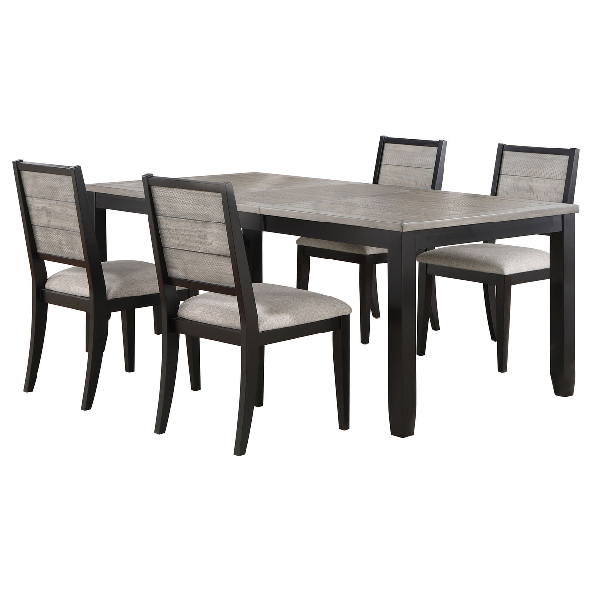 Elodie 5-piece Rectangular Extension Dining Set Grey and Black