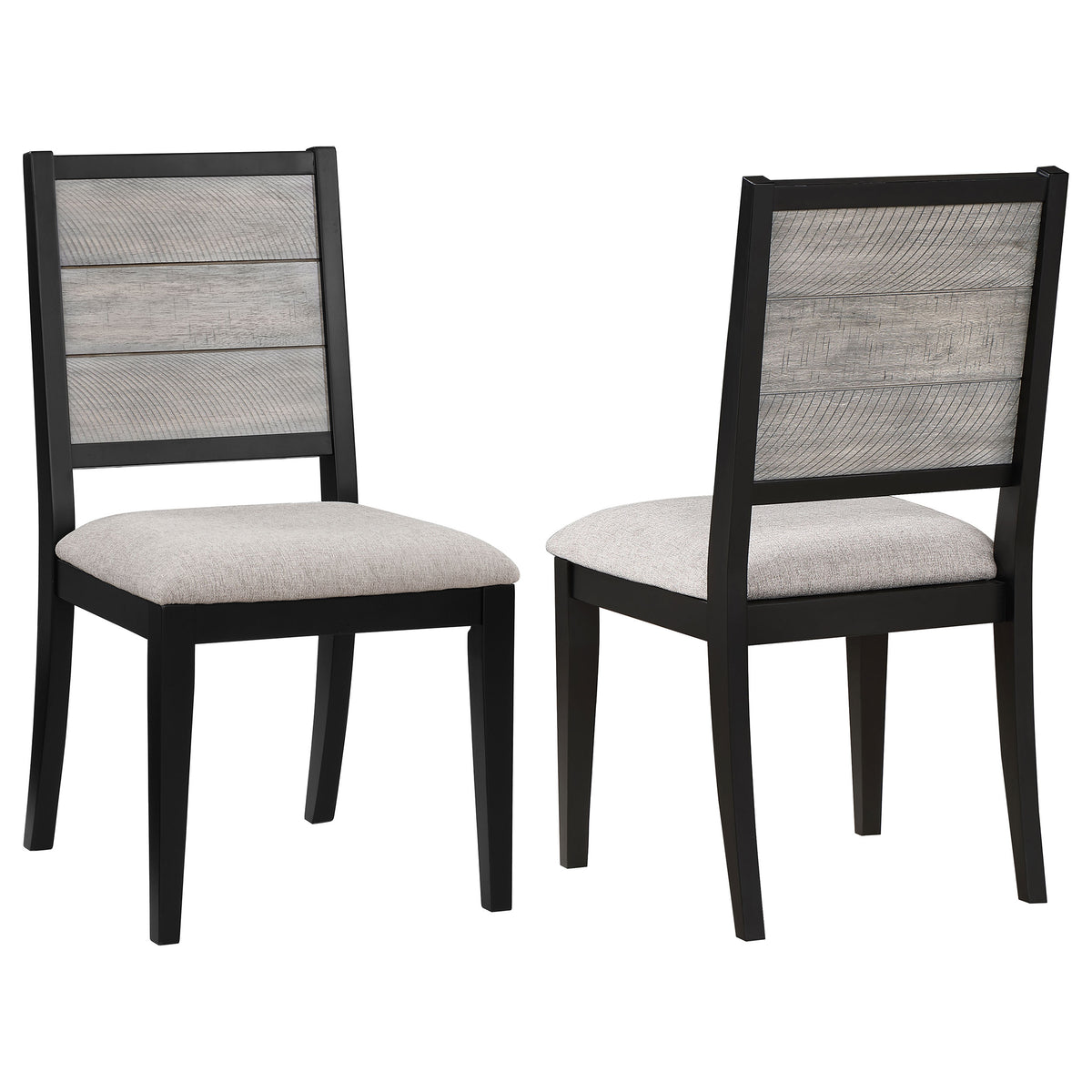 Elodie Upholstered Dining Side Chairs (Set of 2) Dove Grey and Black