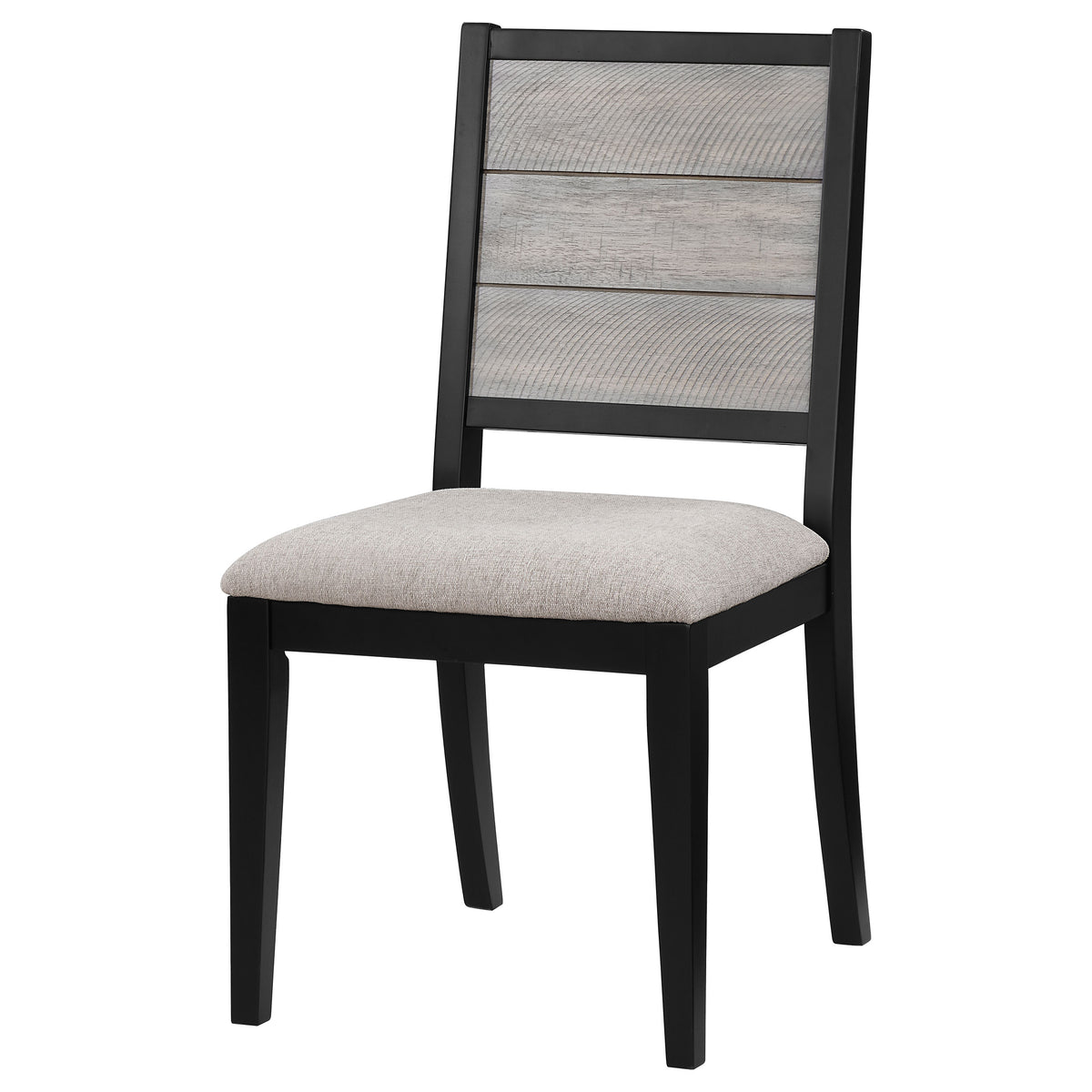 Elodie Upholstered Dining Side Chairs (Set of 2) Dove Grey and Black