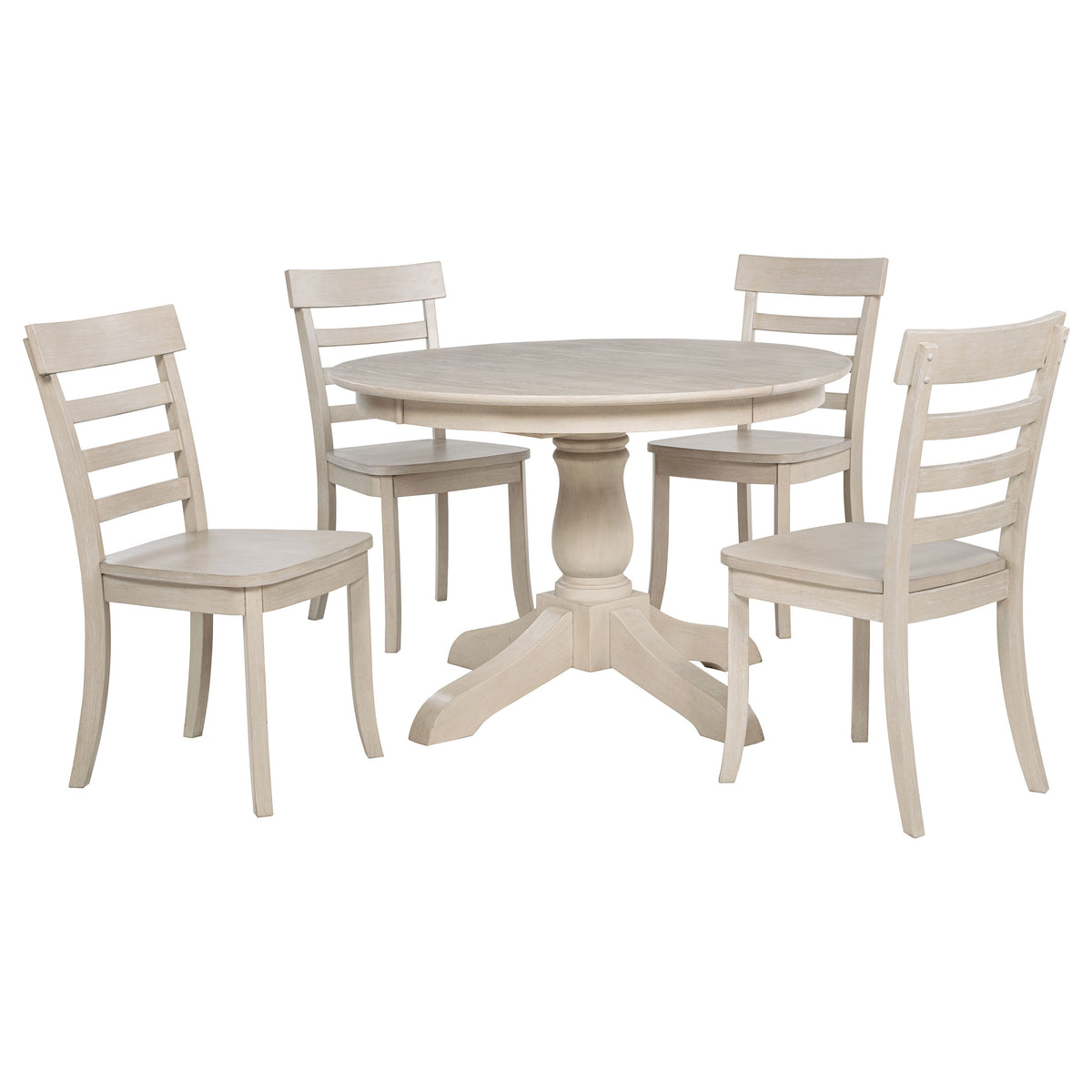 Orrison 5-piece Round to Oval Extension Pedestal Dining Set Linen
