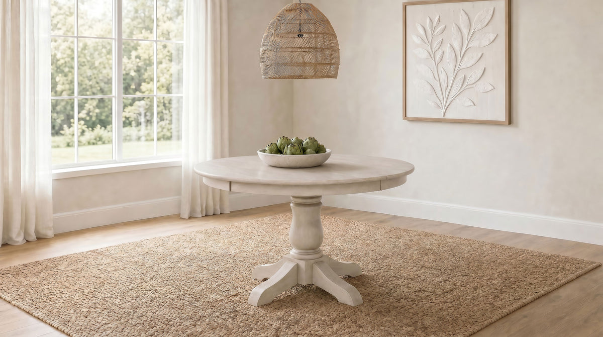Orrison 45 to 62-inch Round to Oval Extension Pedestal Dining Table Linen