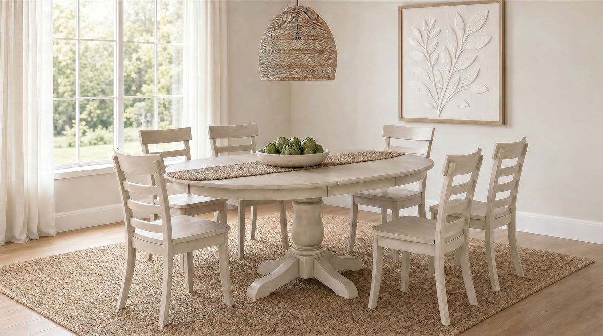 Orrison 45 to 62-inch Round to Oval Extension Pedestal Dining Table Linen
