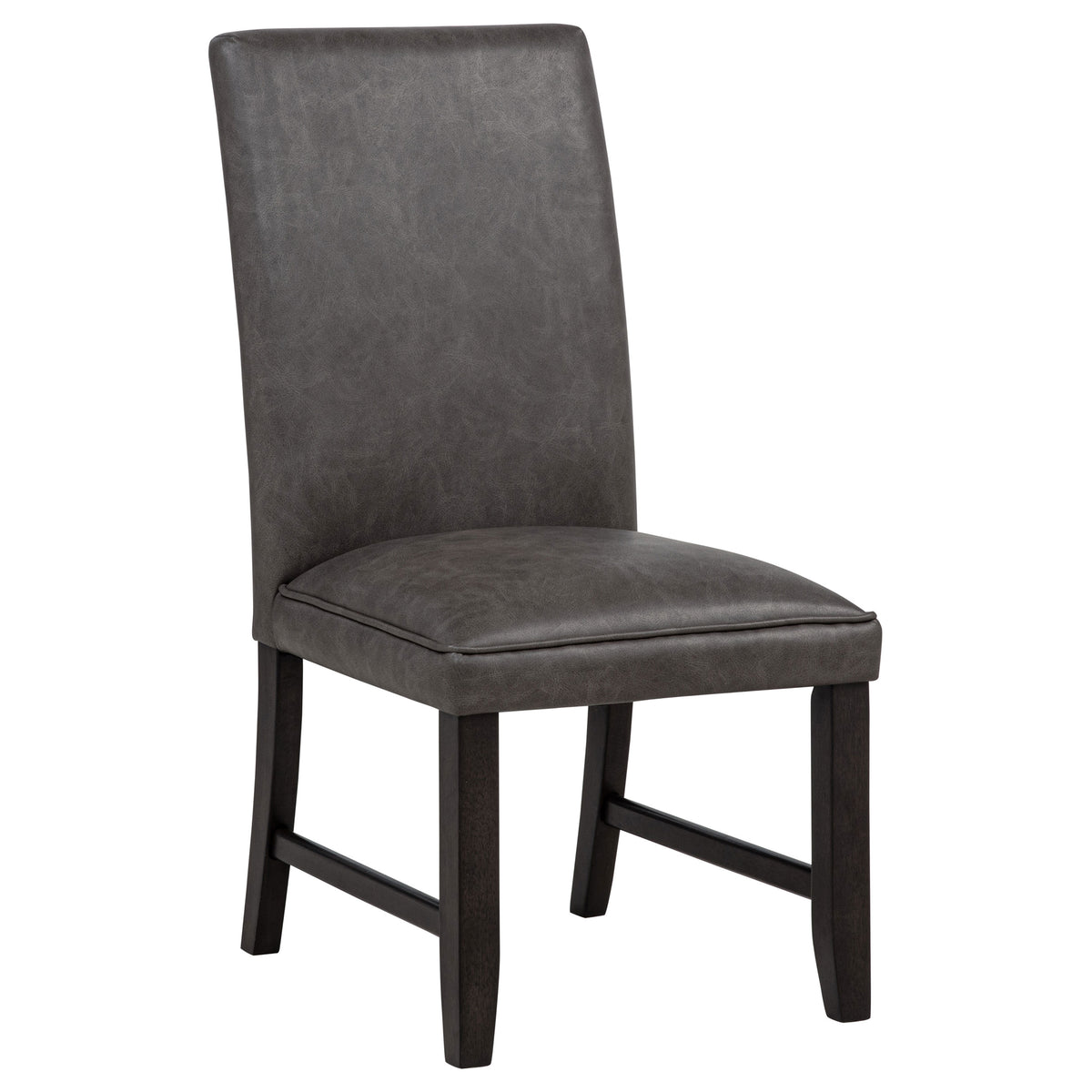 Averill 7-piece Rectangular White Marble Top Dining Set with Dark Grey Chairs Coffee Bean