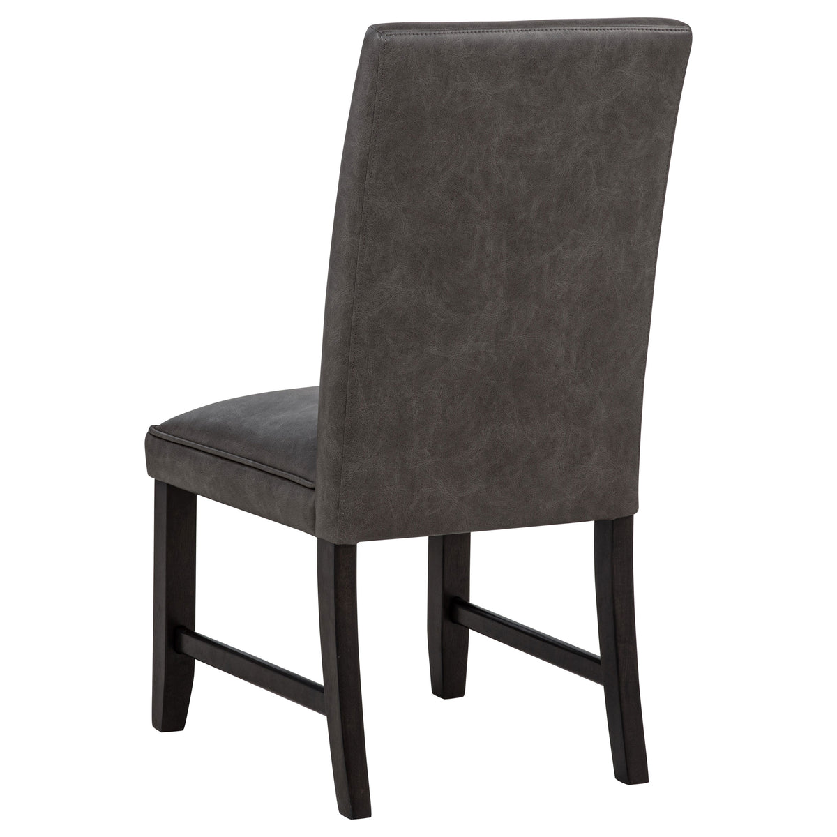 Averill 7-piece Rectangular White Marble Top Dining Set with Dark Grey Chairs Coffee Bean