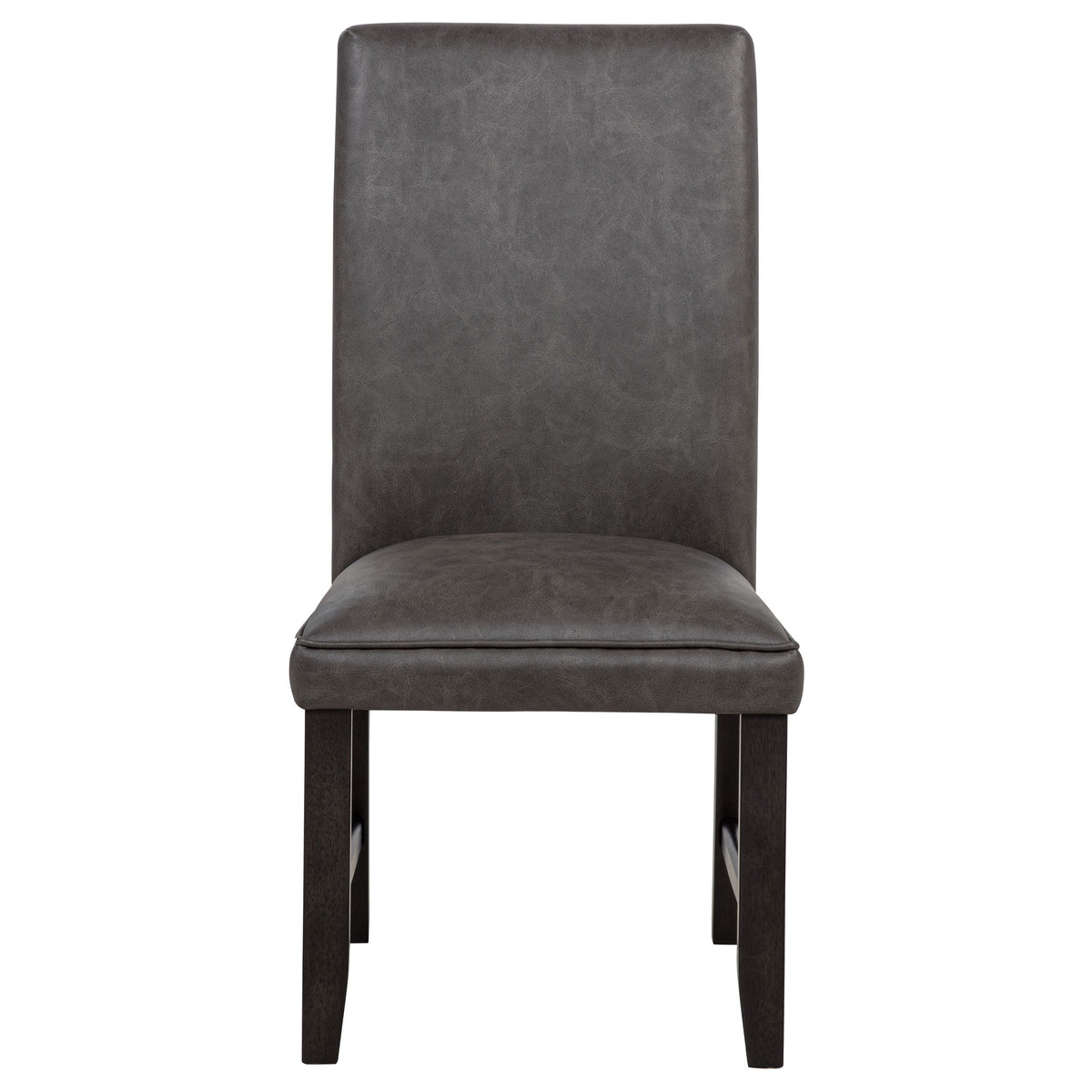 Averill Faux Leather Upholstered Dining Side Chairs (Set of 2) Dark Grey and Coffee Bean