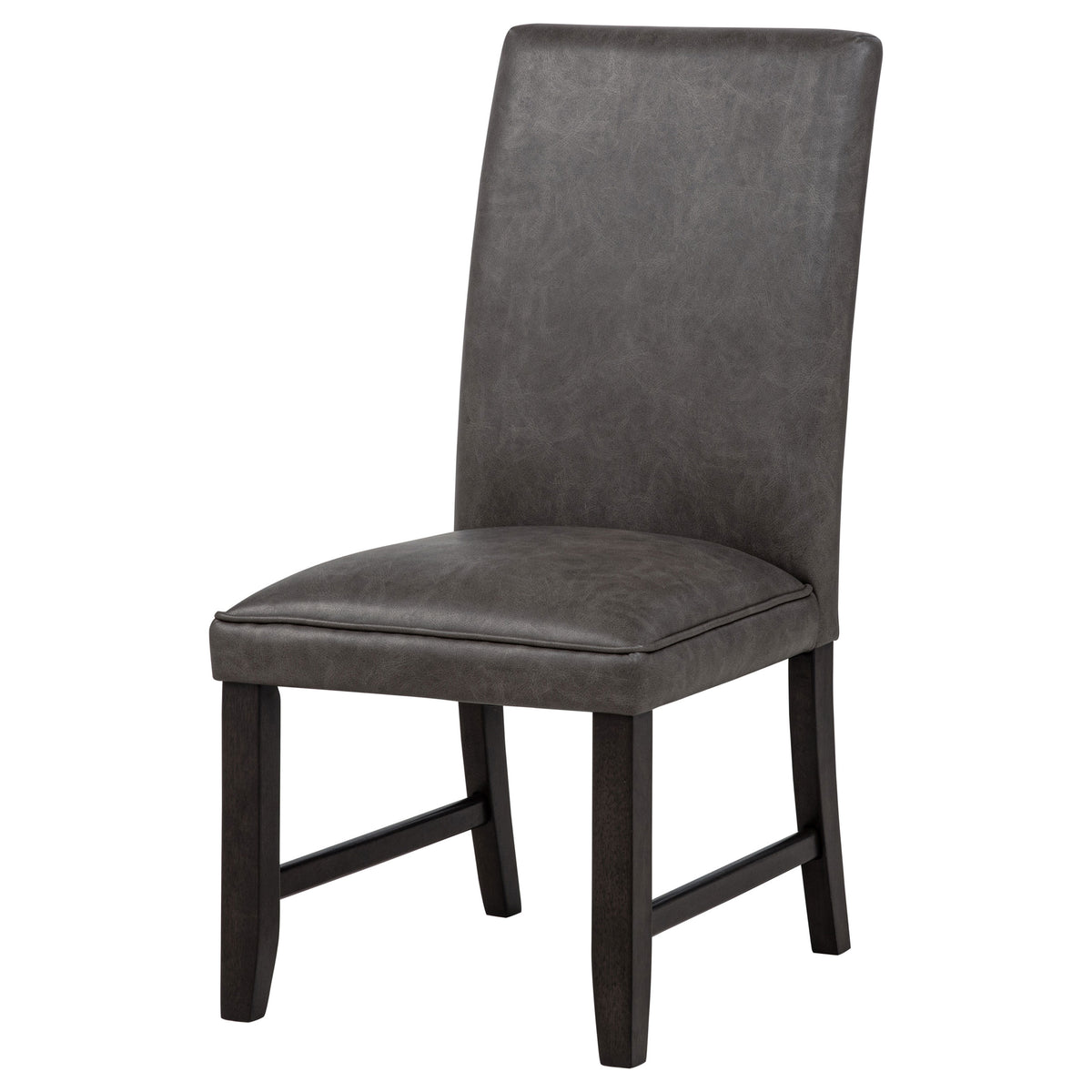 Averill Faux Leather Upholstered Dining Side Chairs (Set of 2) Dark Grey and Coffee Bean