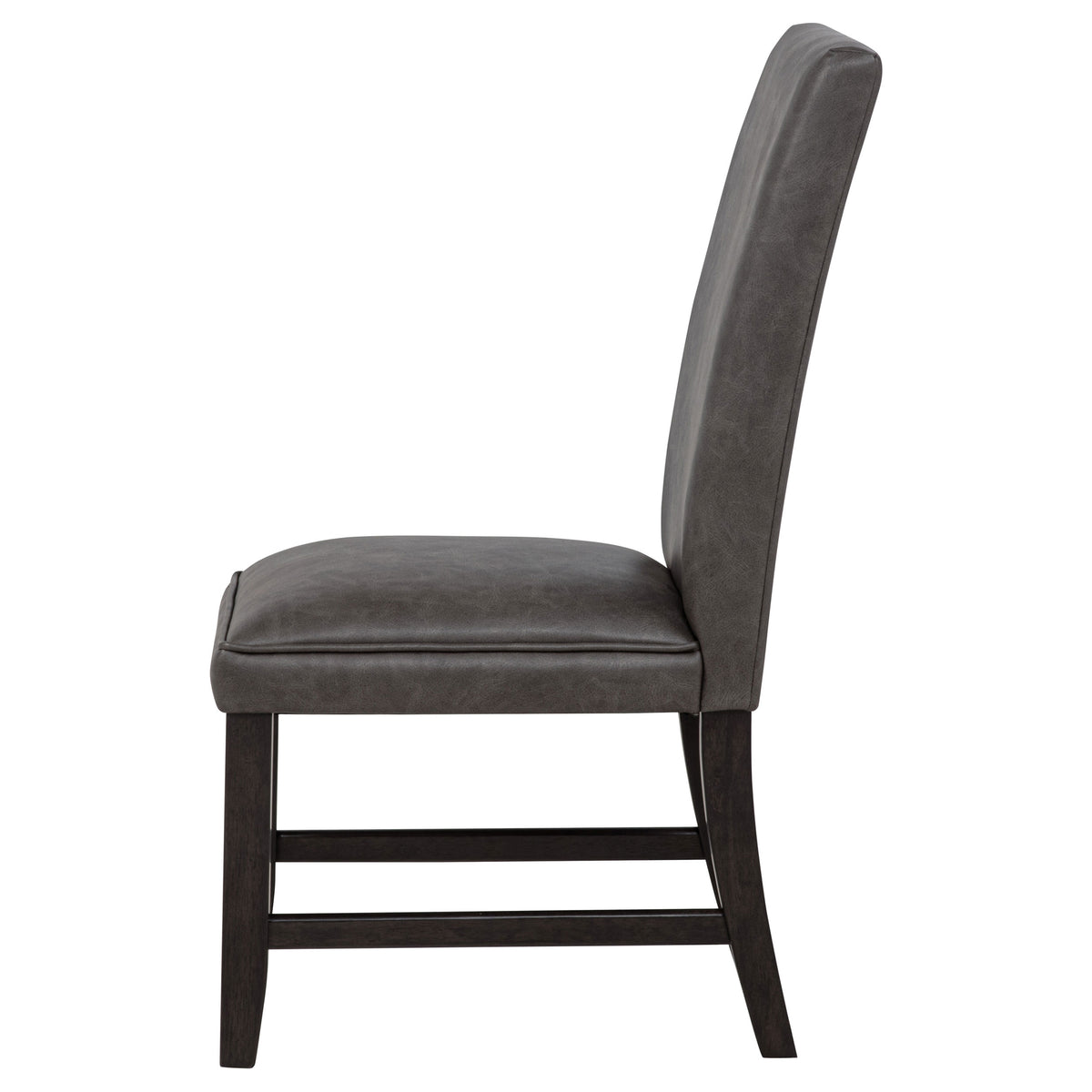 Averill Faux Leather Upholstered Dining Side Chairs (Set of 2) Dark Grey and Coffee Bean