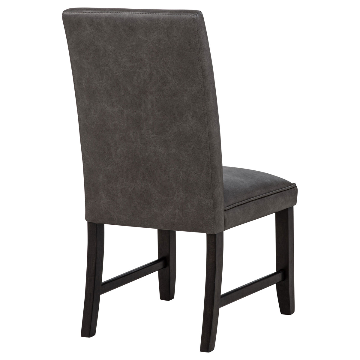 Averill Faux Leather Upholstered Dining Side Chairs (Set of 2) Dark Grey and Coffee Bean
