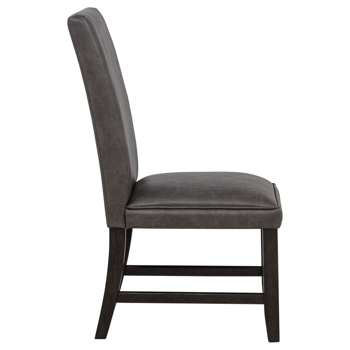 Averill Faux Leather Upholstered Dining Side Chairs (Set of 2) Dark Grey and Coffee Bean