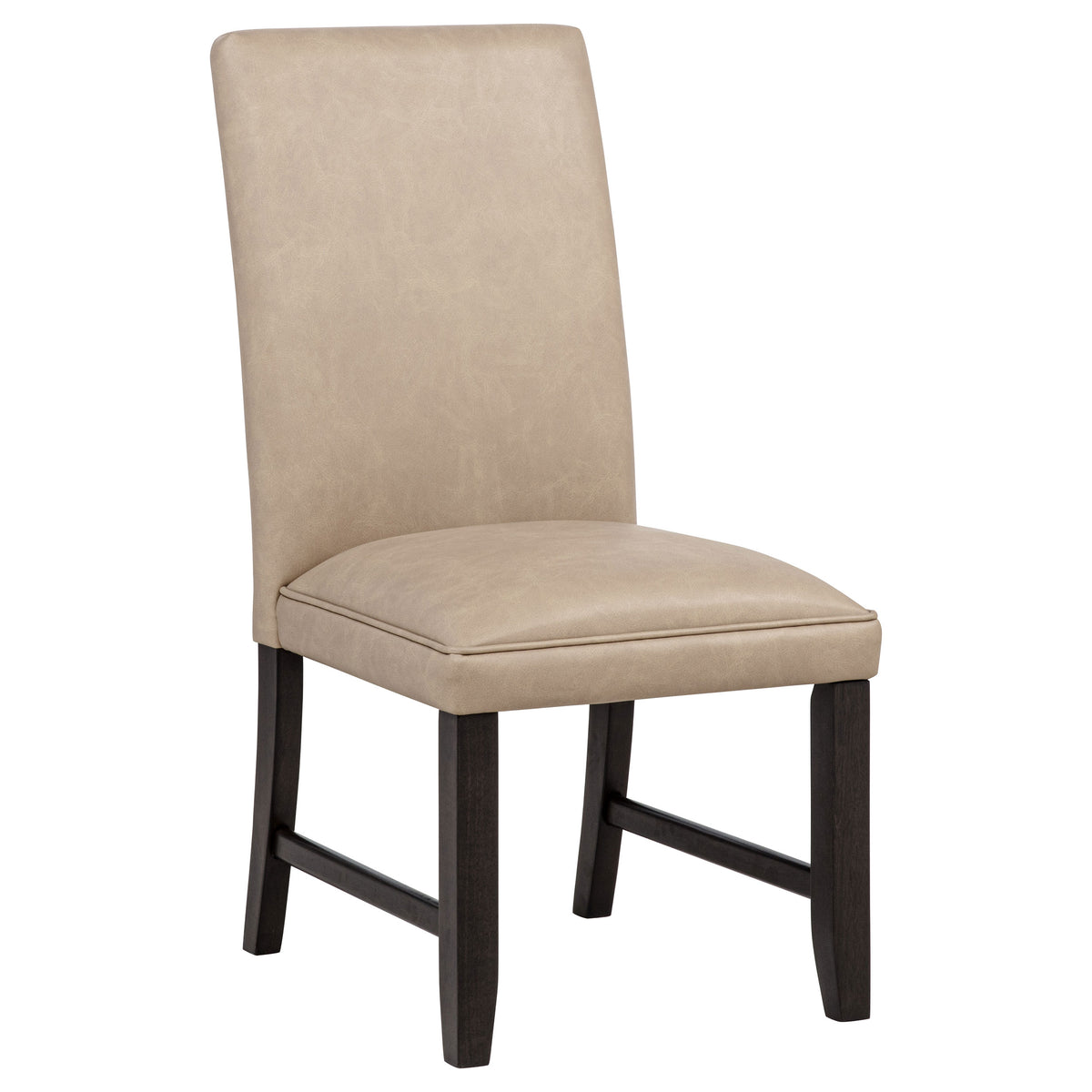 Averill Faux Leather Upholstered Dining Side Chairs (Set of 2) Tan and Coffee Bean