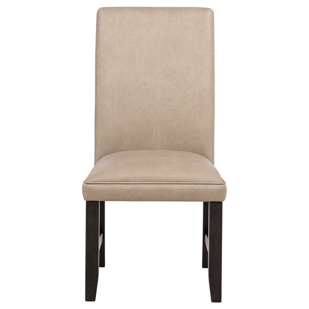 Averill Faux Leather Upholstered Dining Side Chairs (Set of 2) Tan and Coffee Bean