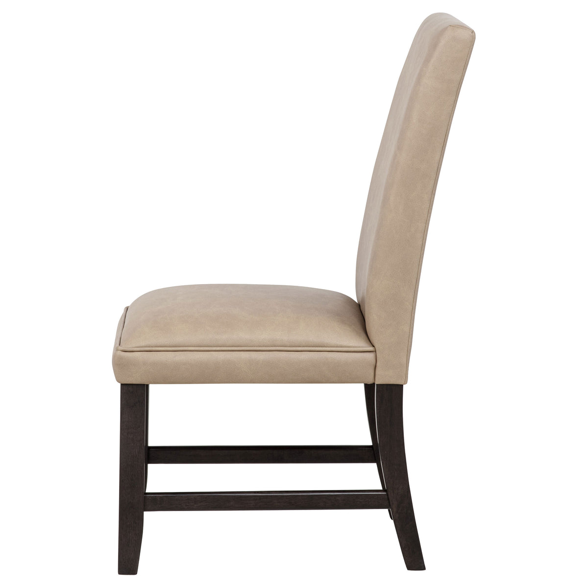 Averill Faux Leather Upholstered Dining Side Chairs (Set of 2) Tan and Coffee Bean
