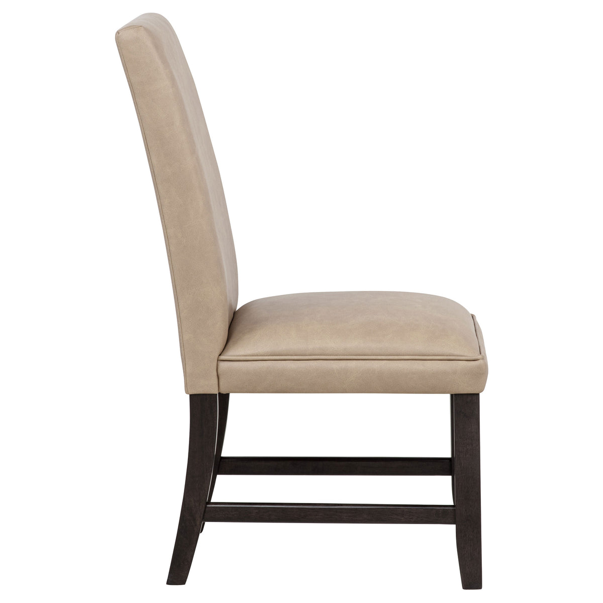 Averill Faux Leather Upholstered Dining Side Chairs (Set of 2) Tan and Coffee Bean