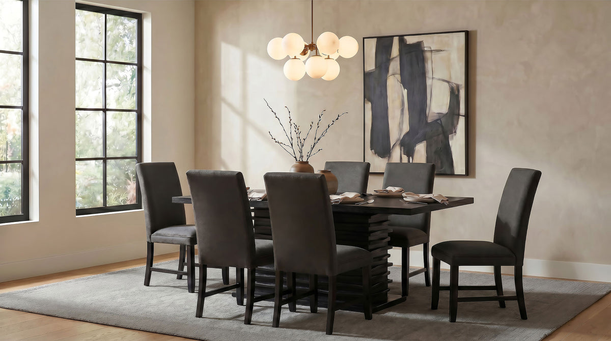 Berning Fabric Upholstered Parson Side Chairs (Set of 2) Charcoal