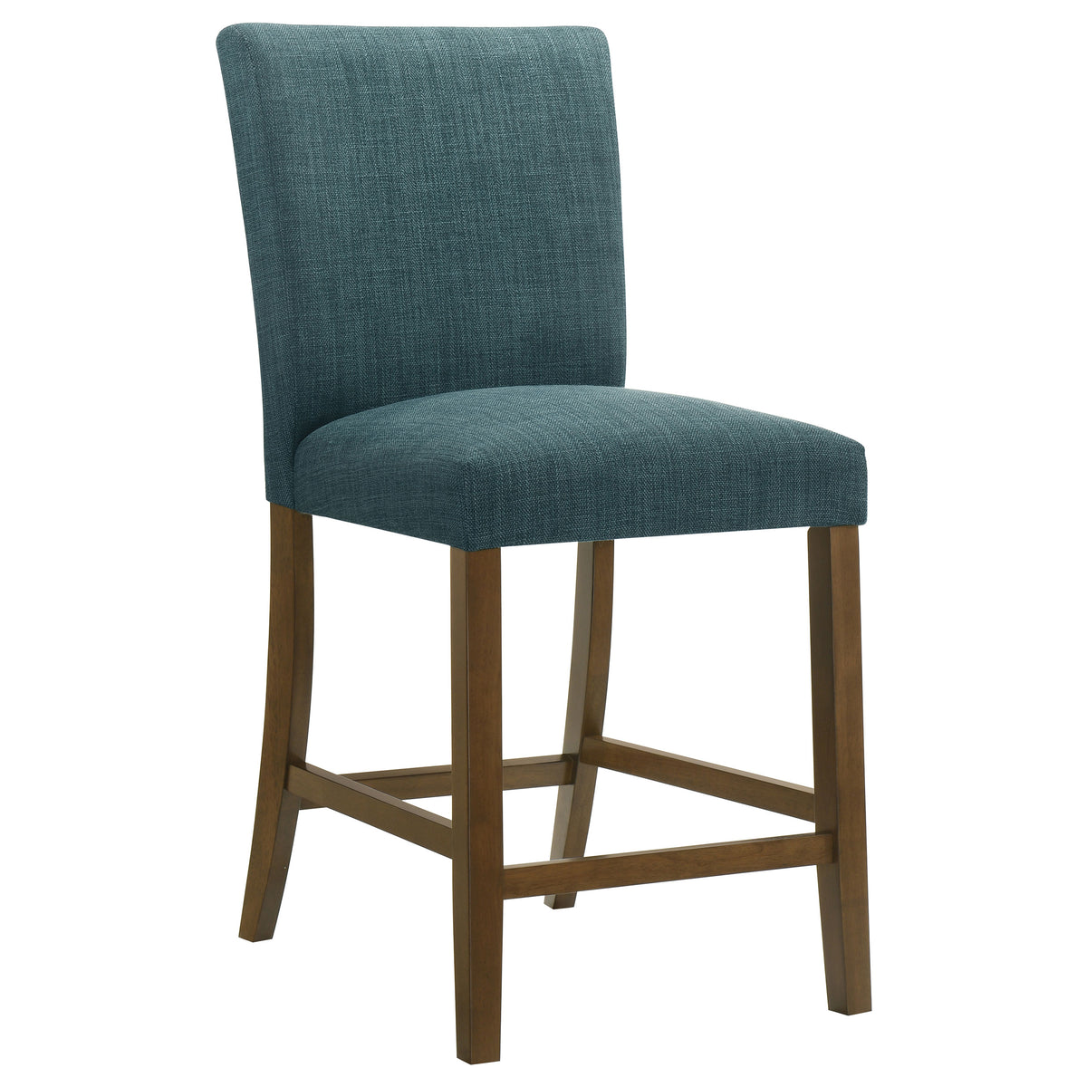 Paxton 5-piece 48-inch Round Glass Top Counter Height Dining Set with Teal Blue Chairs Brown