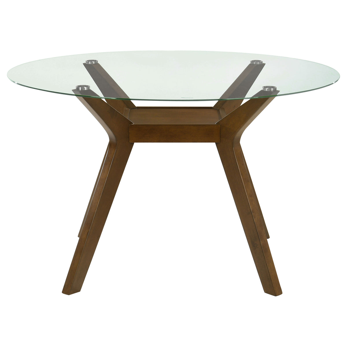 Paxton 5-piece Round Glass Top Dining Set with Green Upholstered Chairs Brown