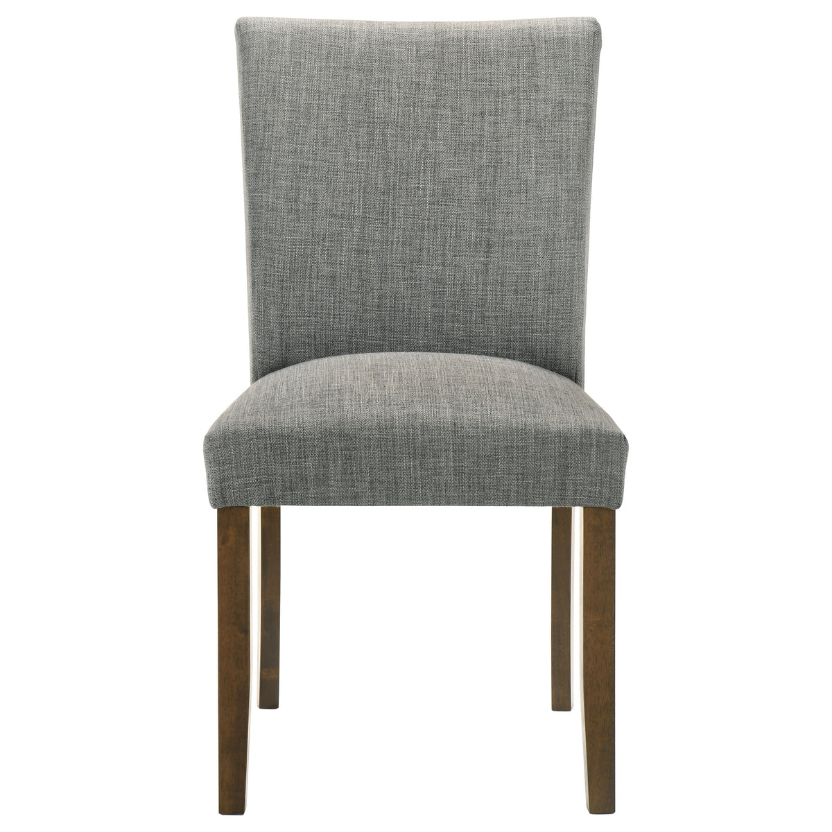 Paxton 5-piece Round Glass Top Dining Set with Grey Upholstered Chairs Brown