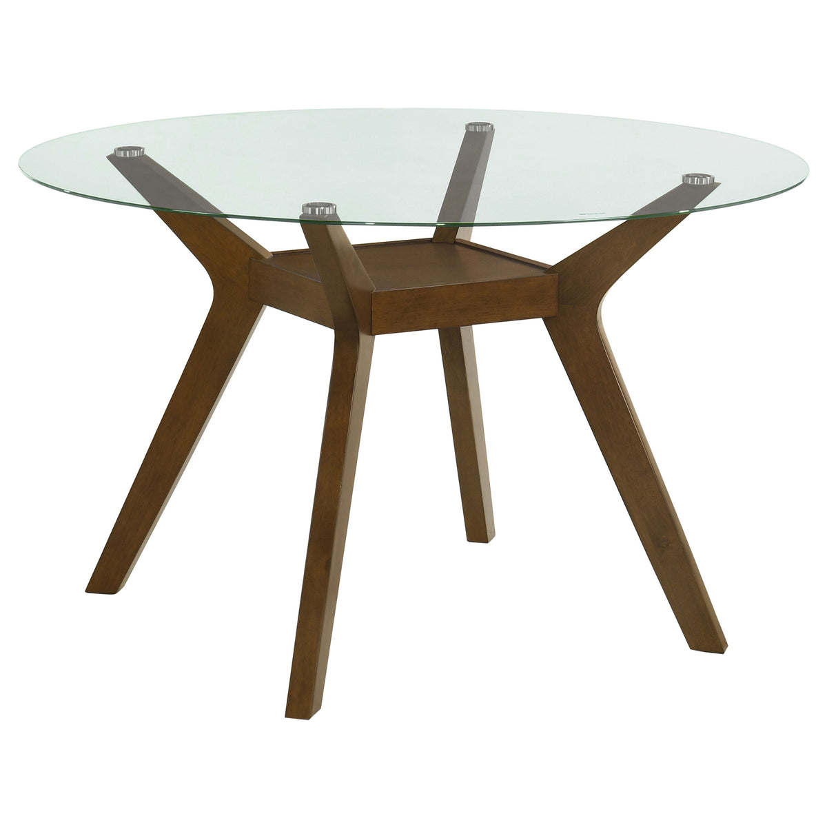 Paxton 48-inch Round Glass Top Dining Table Brown