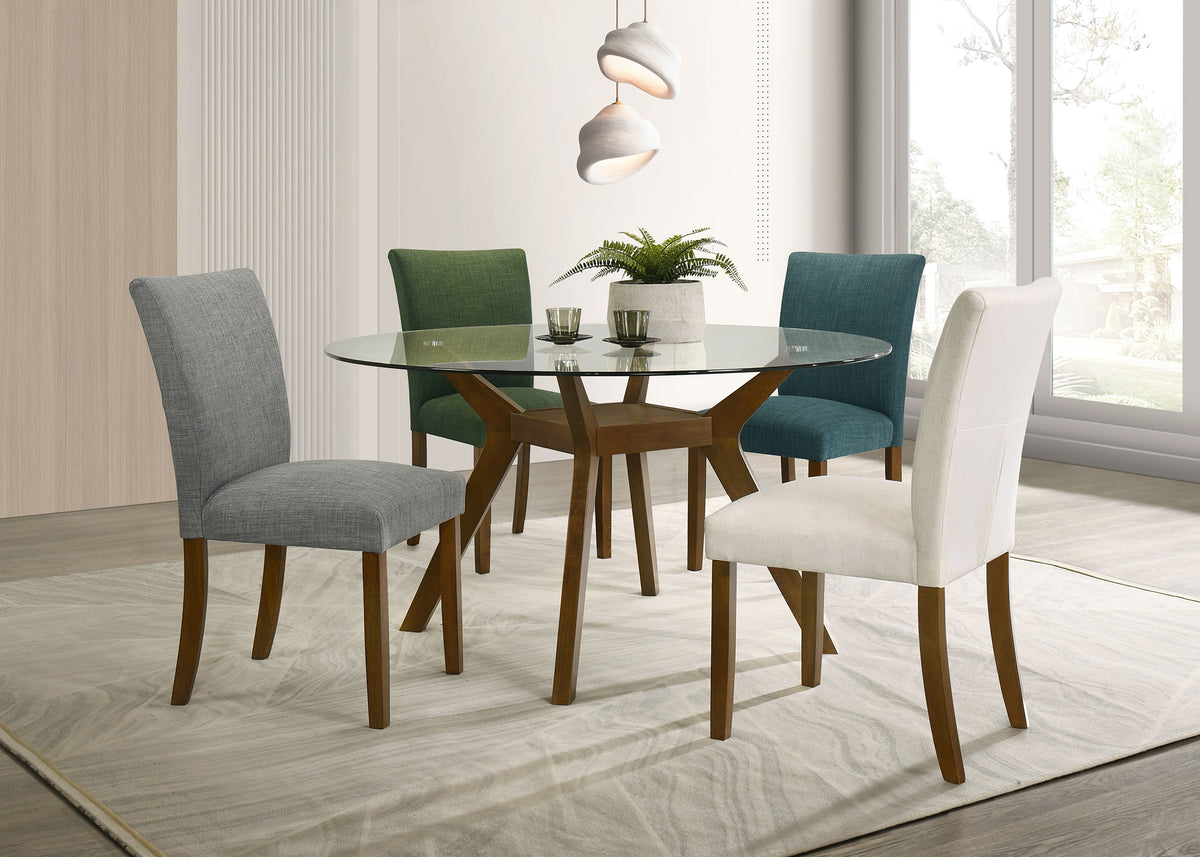 Paxton 48-inch Round Glass Top Dining Table Brown