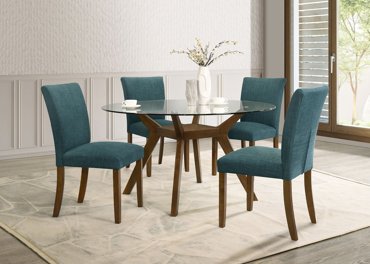 Paxton 48-inch Round Glass Top Dining Table Brown