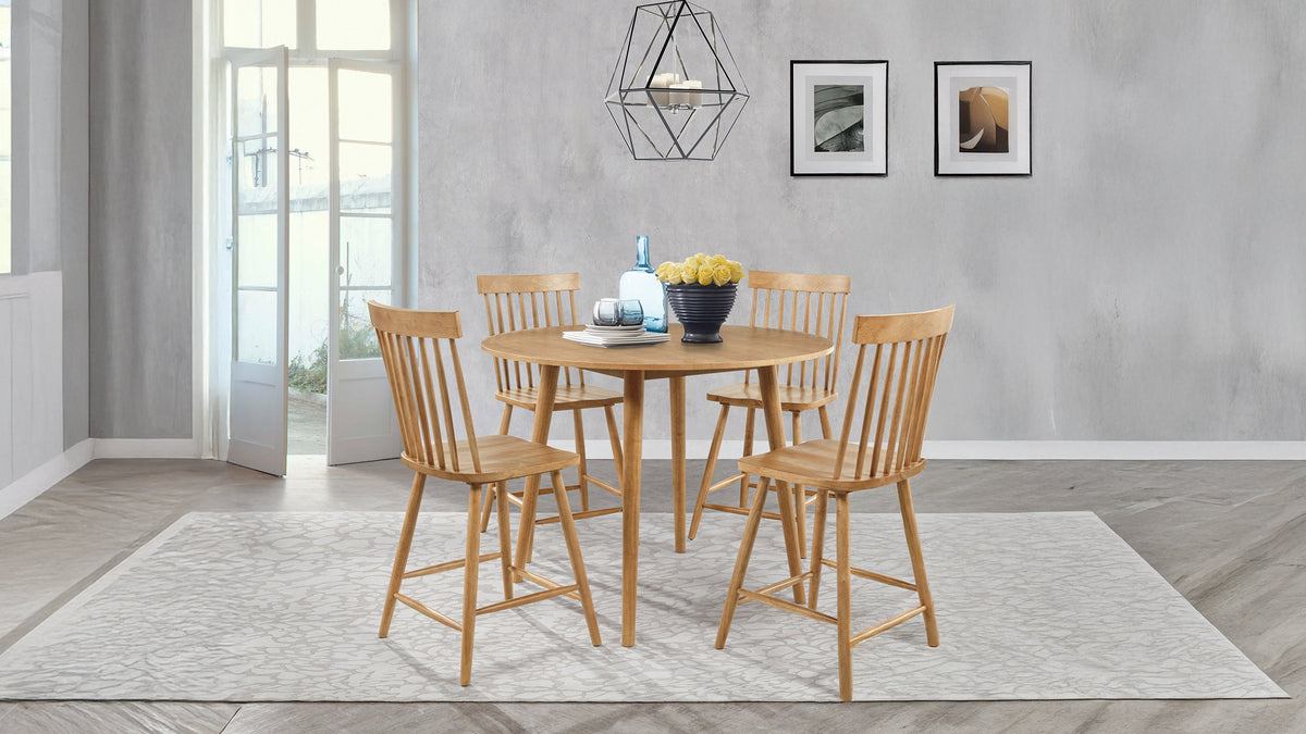 Andrews 5-piece 48-inch Round Counter Height Dining Set Light Ash