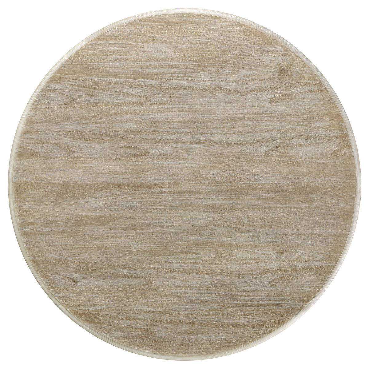 Trofello 5-piece 60-inch Round Pedestal Dining Set White Washed and Beige
