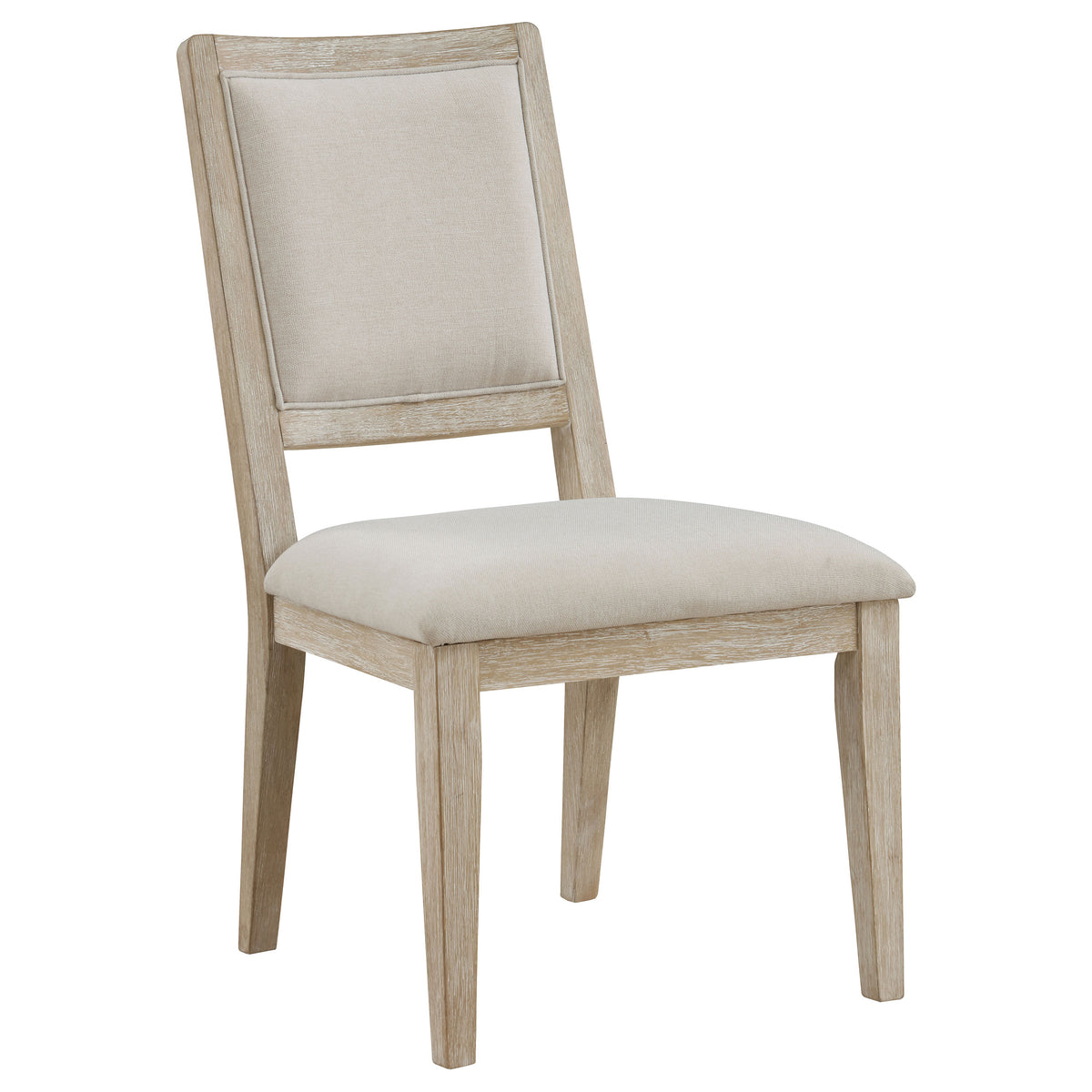 Trofello Upholstered Dining Side Chairs (Set of 2) Beige and White Washed