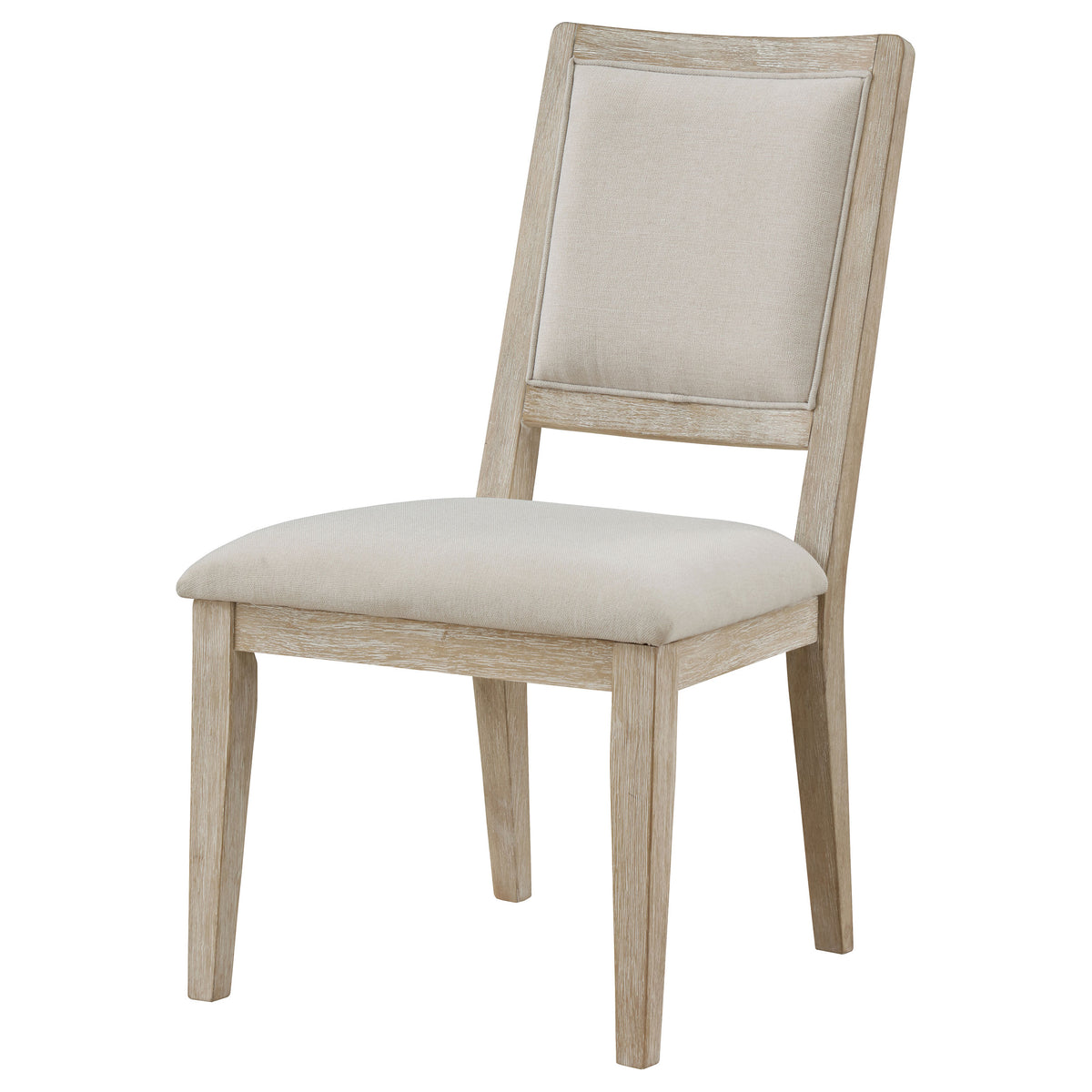 Trofello Upholstered Dining Side Chairs (Set of 2) Beige and White Washed