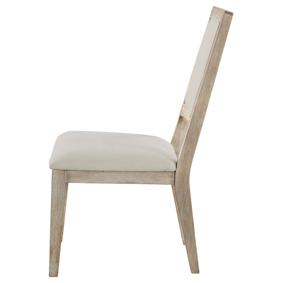 Trofello Upholstered Dining Side Chairs (Set of 2) Beige and White Washed