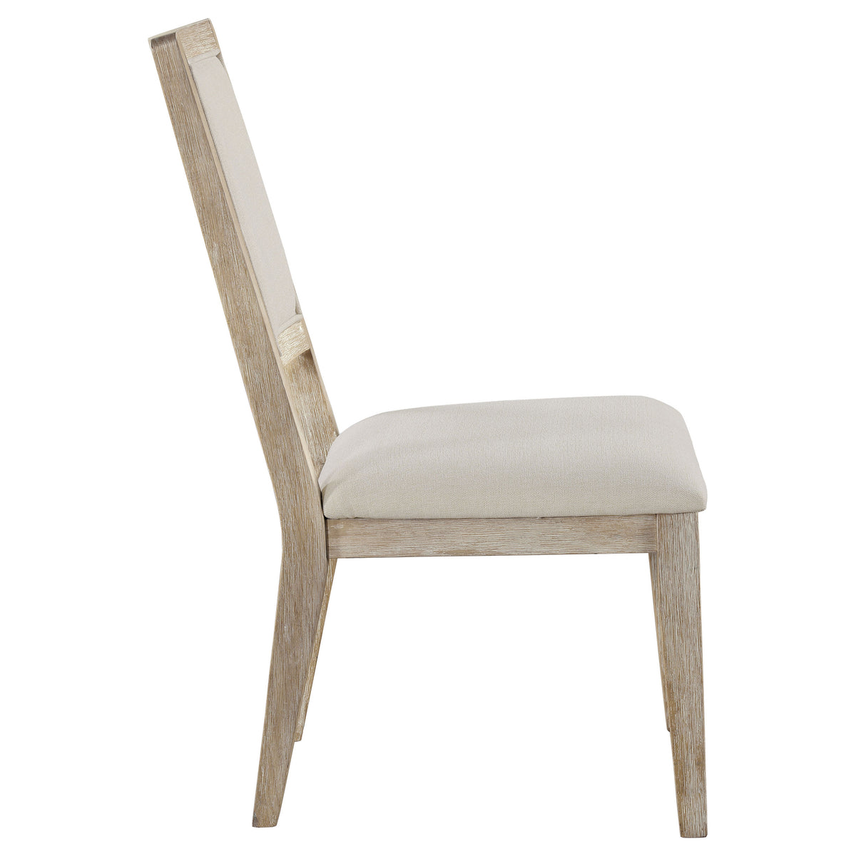 Trofello Upholstered Dining Side Chairs (Set of 2) Beige and White Washed