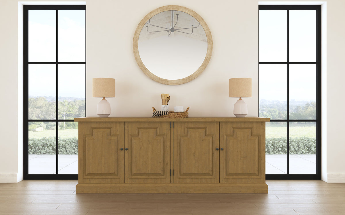 Florence 4-door Dining Sideboard Buffet Cabinet Rustic Honey