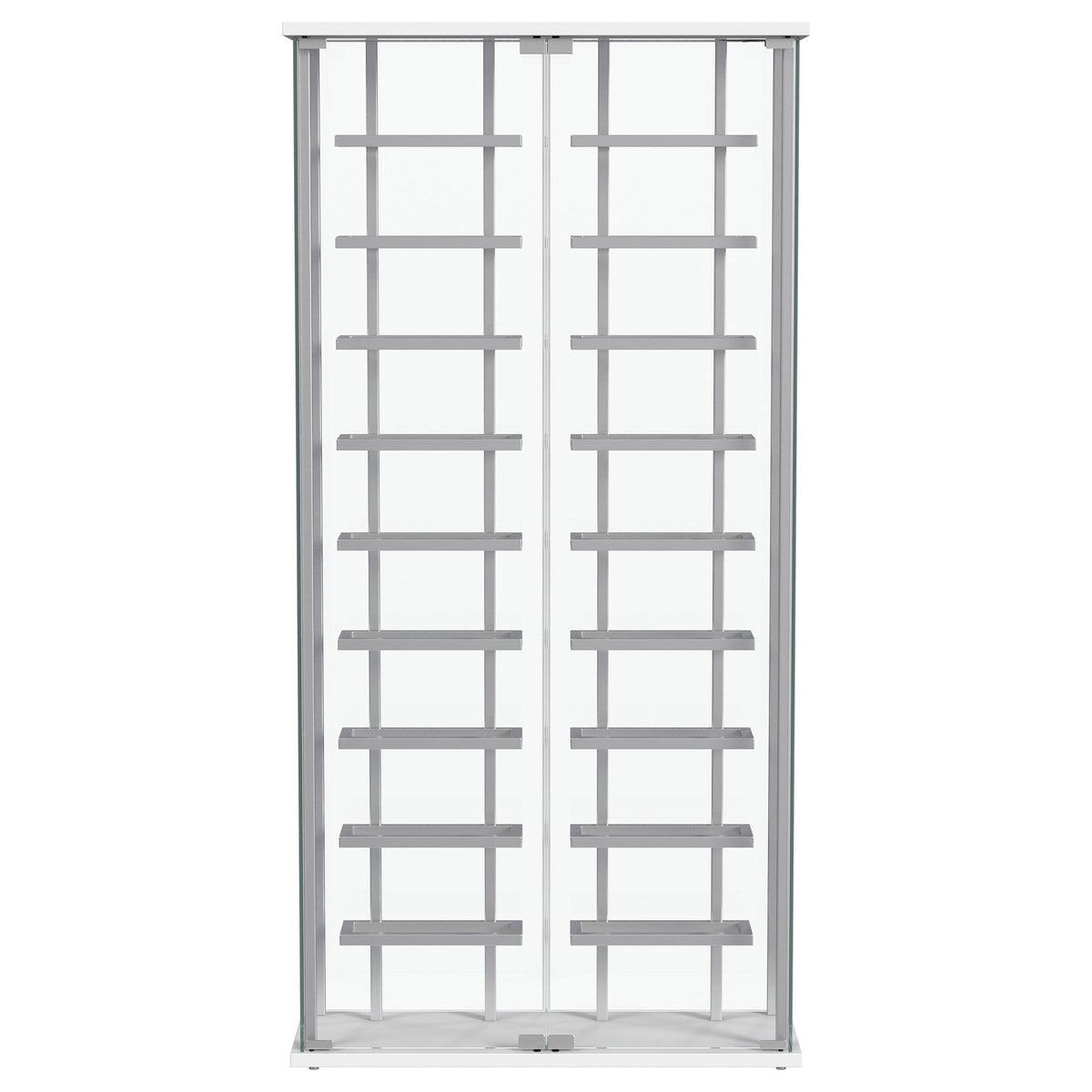 Montara Tempered Glass Wine Storage LED Curio Cabinet Chrome
