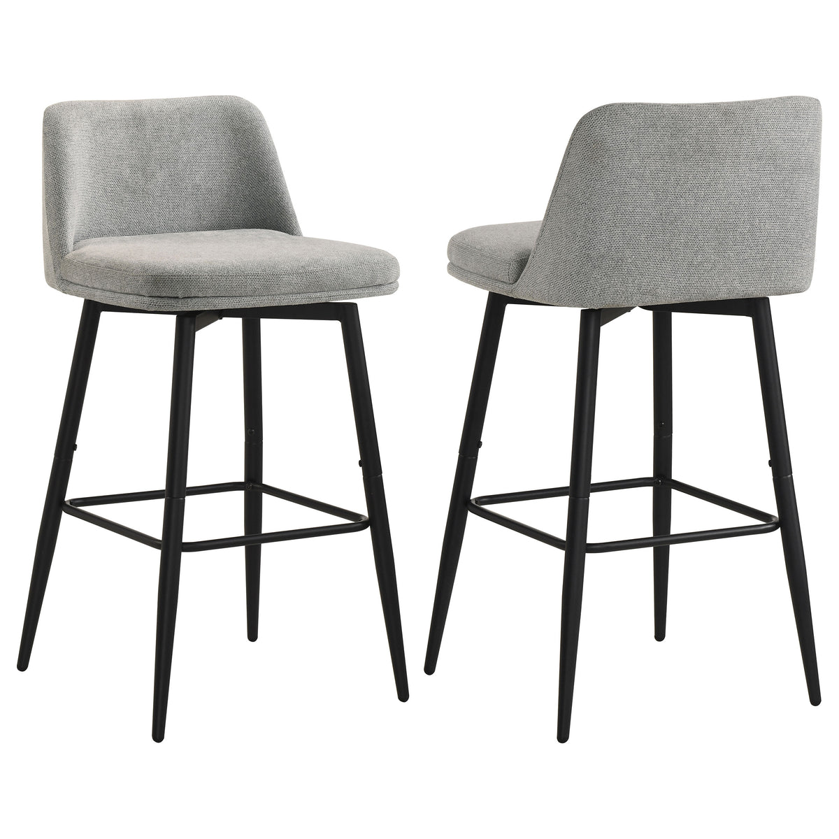 Mellor Fabric Upholstered Swivel Bar Chairs (Set of 2) Grey