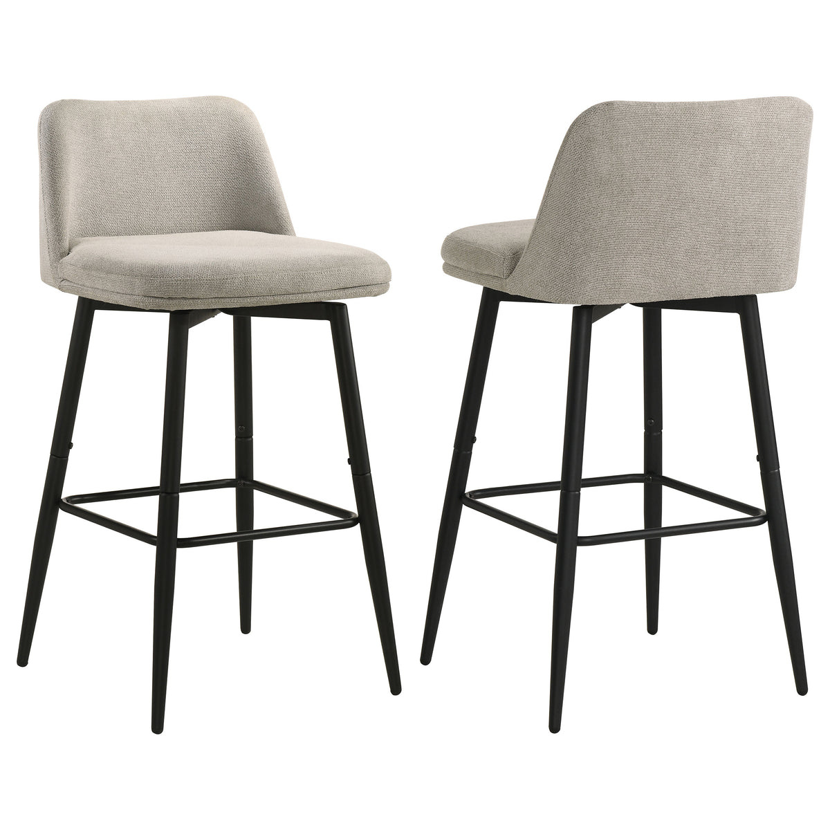 Mellor Fabric Upholstered Swivel Bar Chairs (Set of 2) Slate Brown