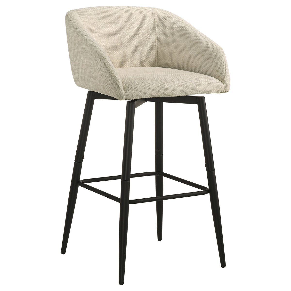 Rainer Fabric Upholstered Swivel Bar Chairs (Set of 2) Cream