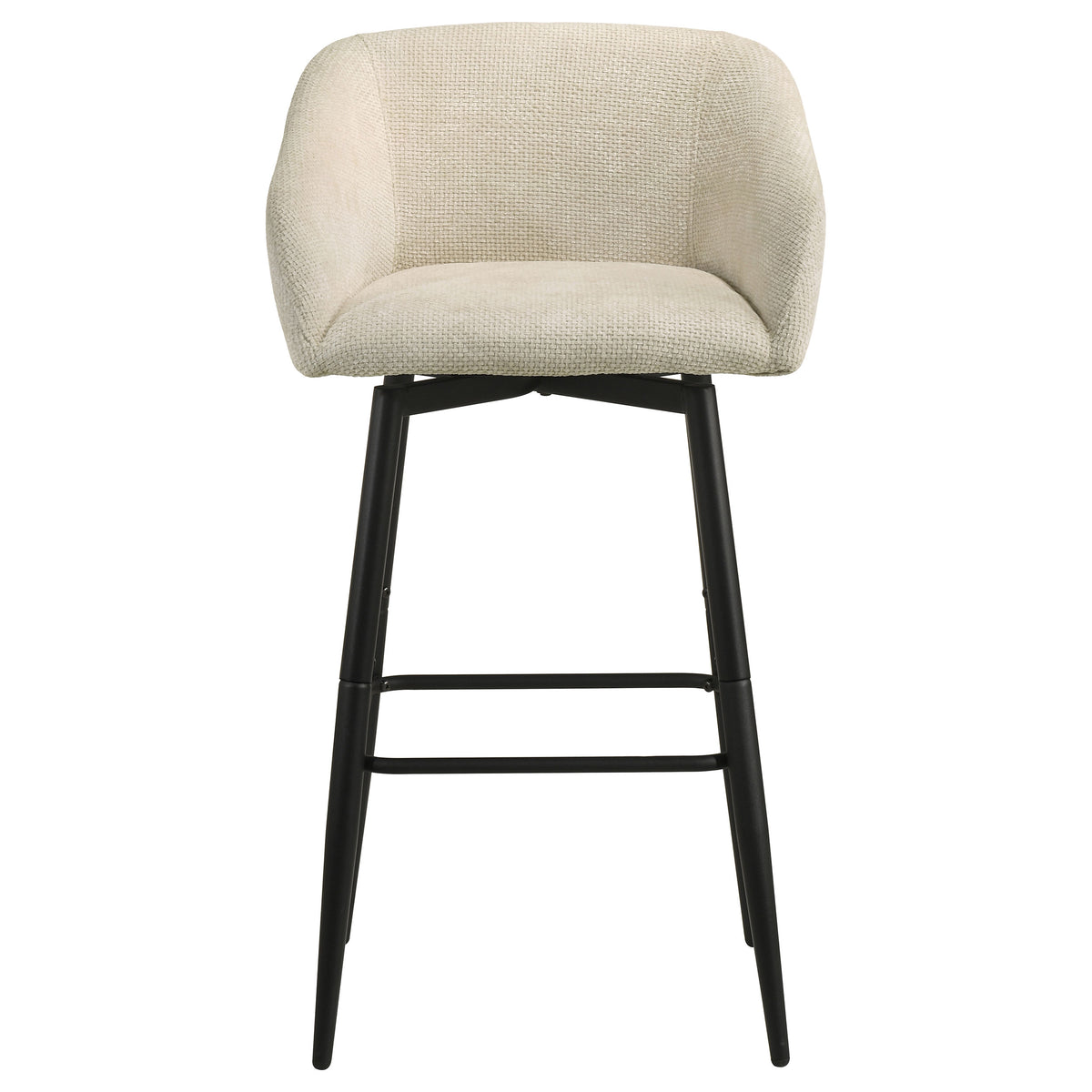 Rainer Fabric Upholstered Swivel Bar Chairs (Set of 2) Cream