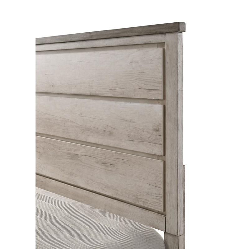 Albony 5Pc Rustic Queen Panel Bedroom Set in Driftwood Grey Finish