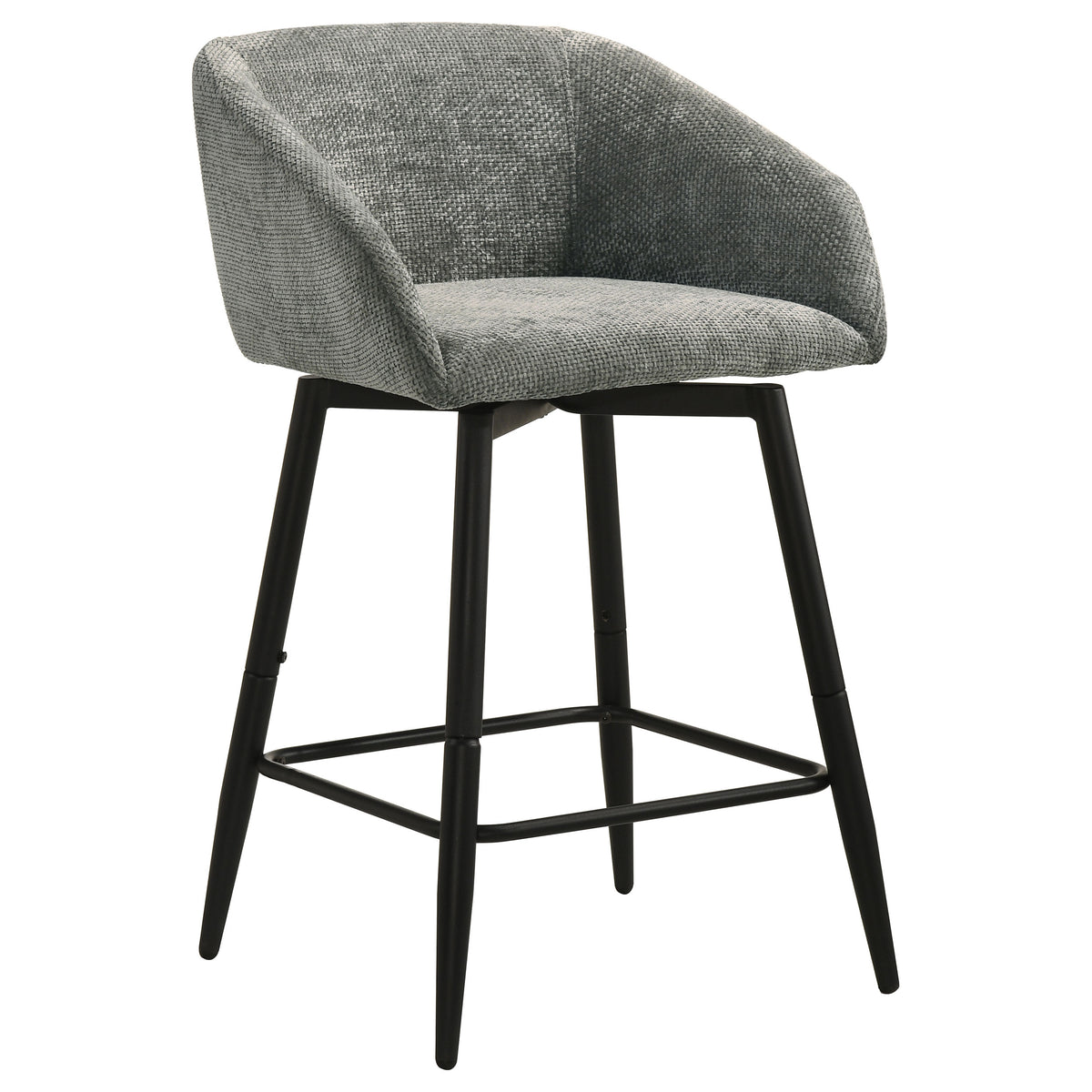 Rainer Fabric Upholstered Swivel Counter Height Chairs (Set of 2) Charcoal