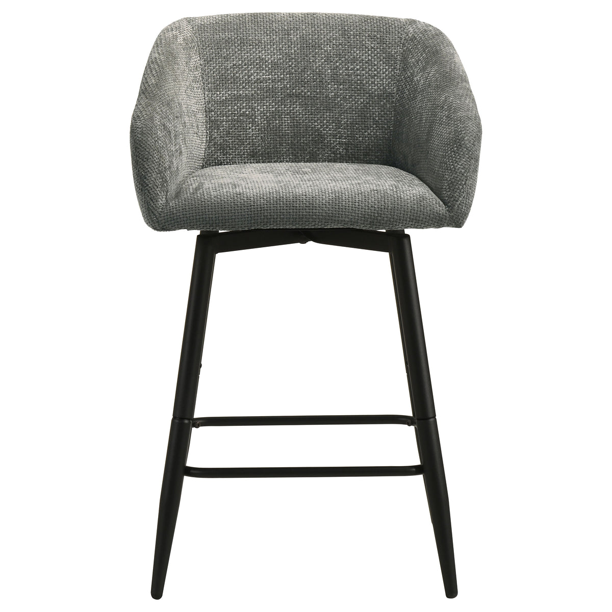 Rainer Fabric Upholstered Swivel Counter Height Chairs (Set of 2) Charcoal