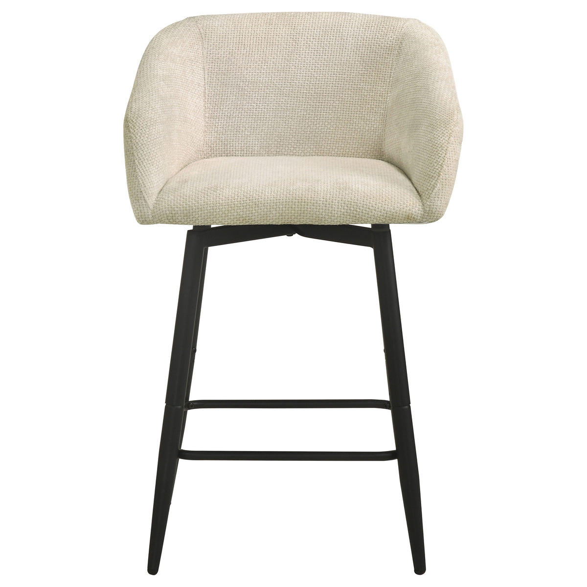 Rainer Fabric Upholstered Swivel Counter Height Chairs (Set of 2) Cream