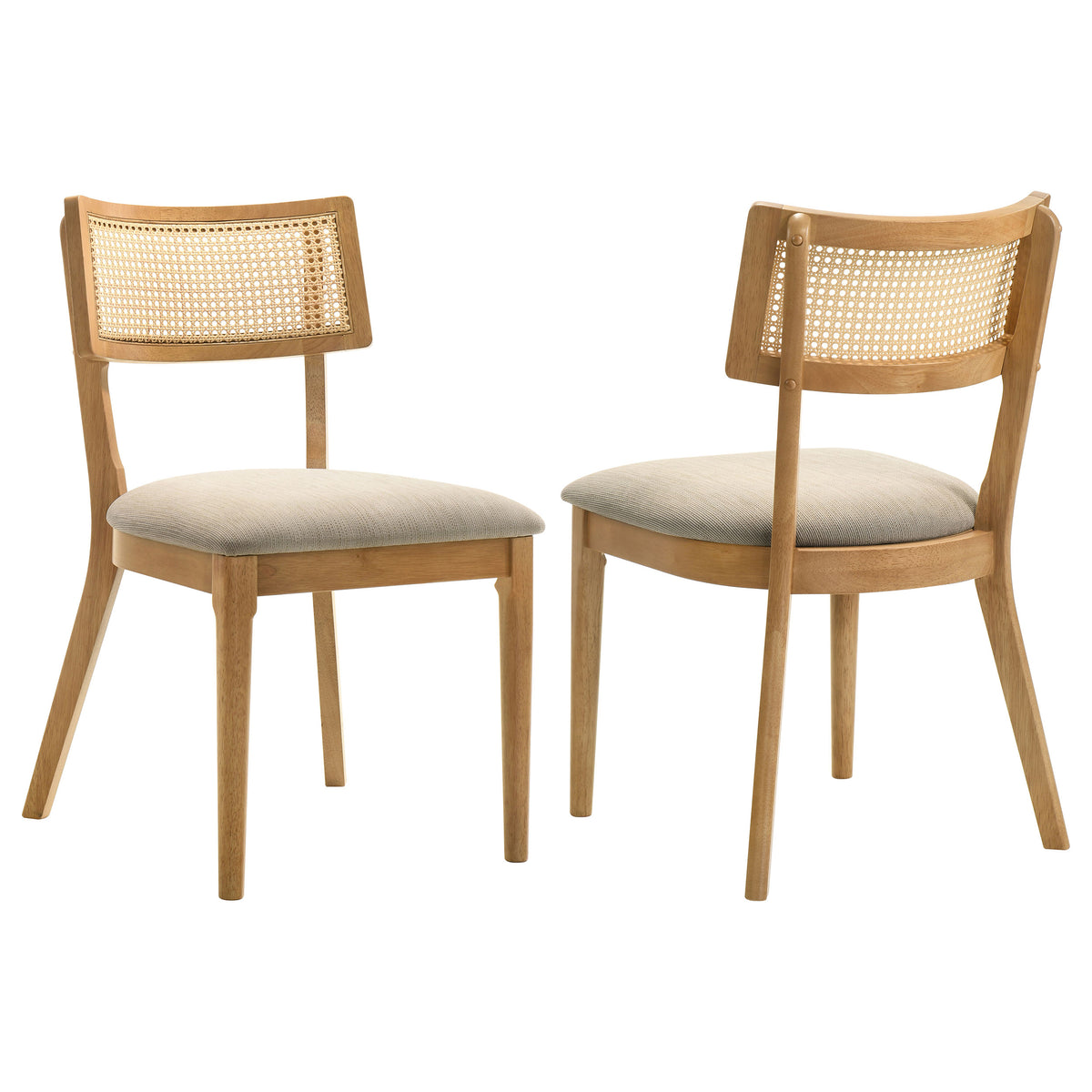 Fabra Cane Back Upholstered Dining Side Chairs (Set of 2) Wheat and Honey