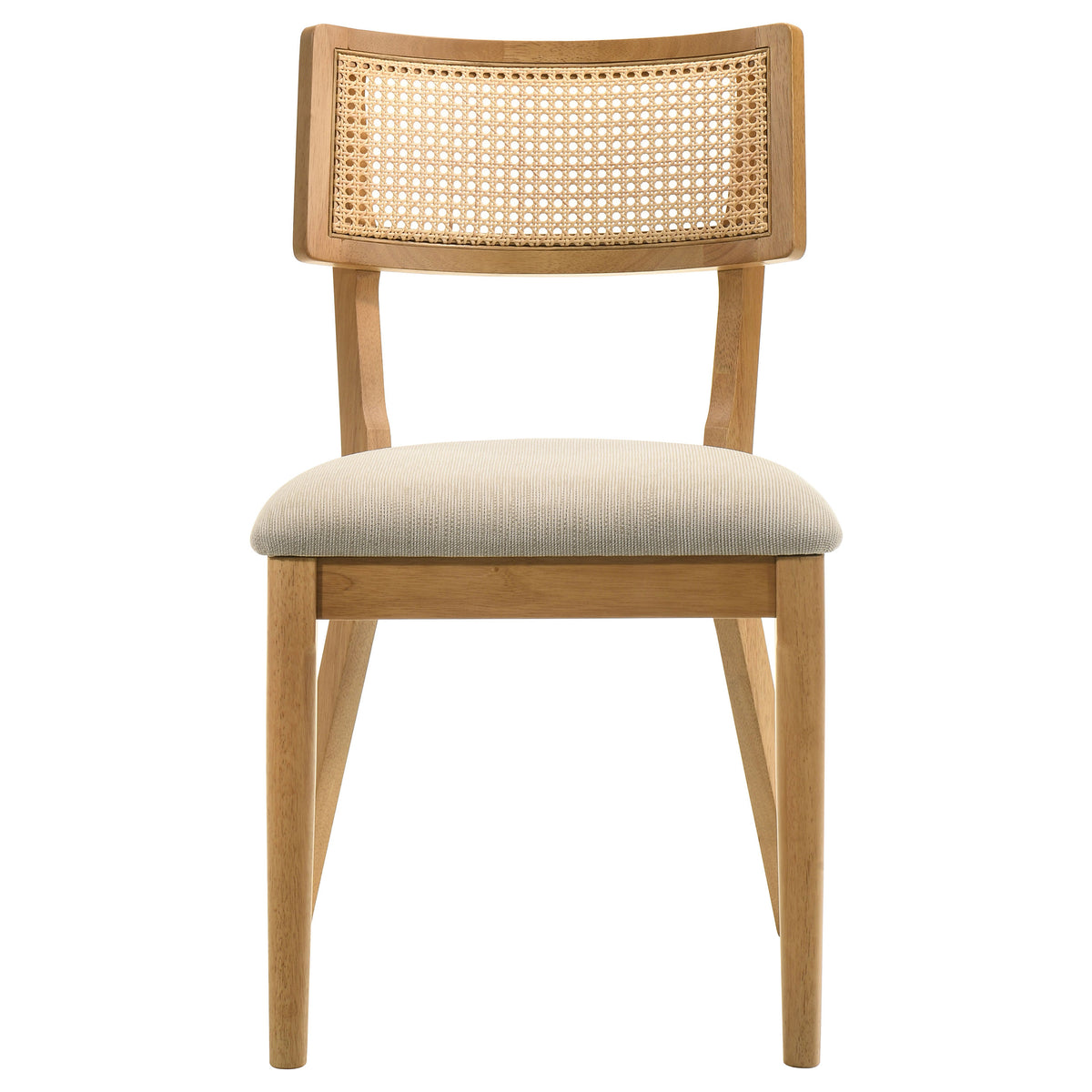 Fabra Cane Back Upholstered Dining Side Chairs (Set of 2) Wheat and Honey