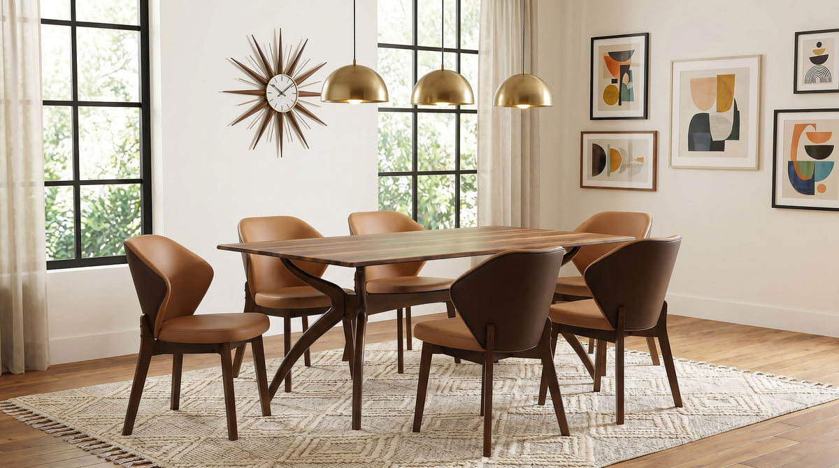 Randolph 7-piece 79-inch Smart Top Trestle Dining Set Sheesham and Butterscotch