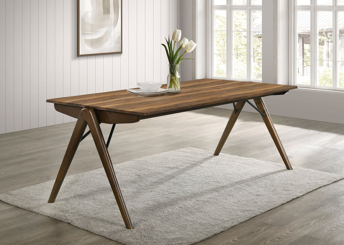 Randolph 82-inch Smart Top Rectangular Dining Table with Angled Legs Sheesham and Brown