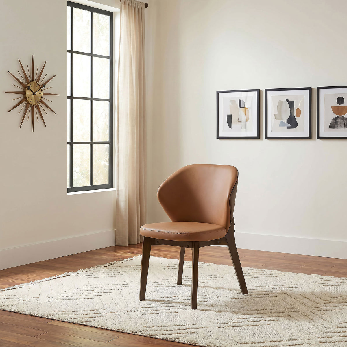 Randolph Turtle-Back Upholstered Dining Side Chairs (Set of 2) Butterscotch and Brown