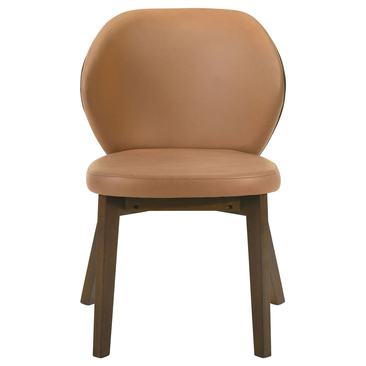 Randolph Turtle-Back Upholstered Dining Side Chairs (Set of 2) Butterscotch and Brown